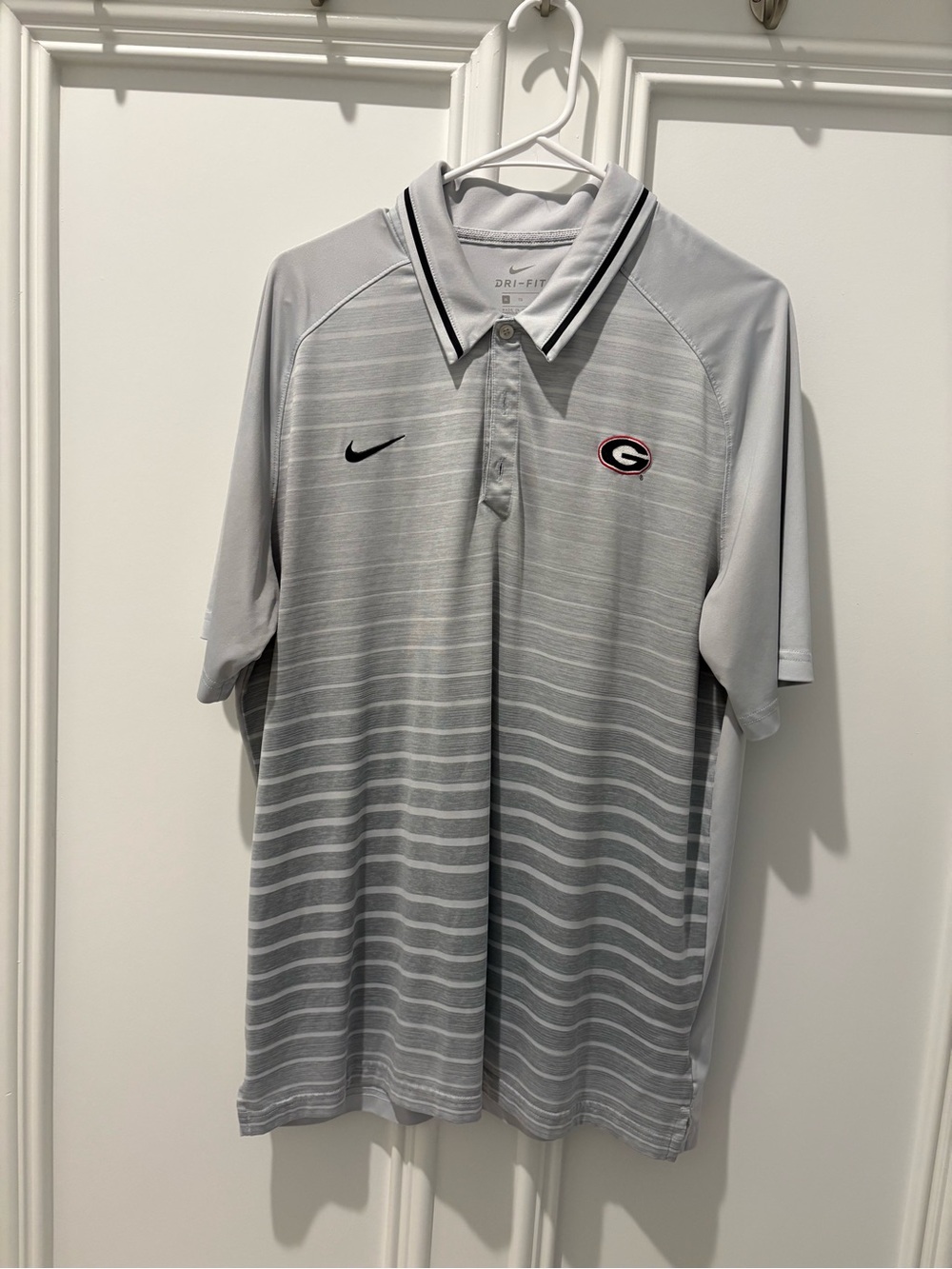 Nike Gray Striped Georgia Bulldogs Dri-FIT Polo